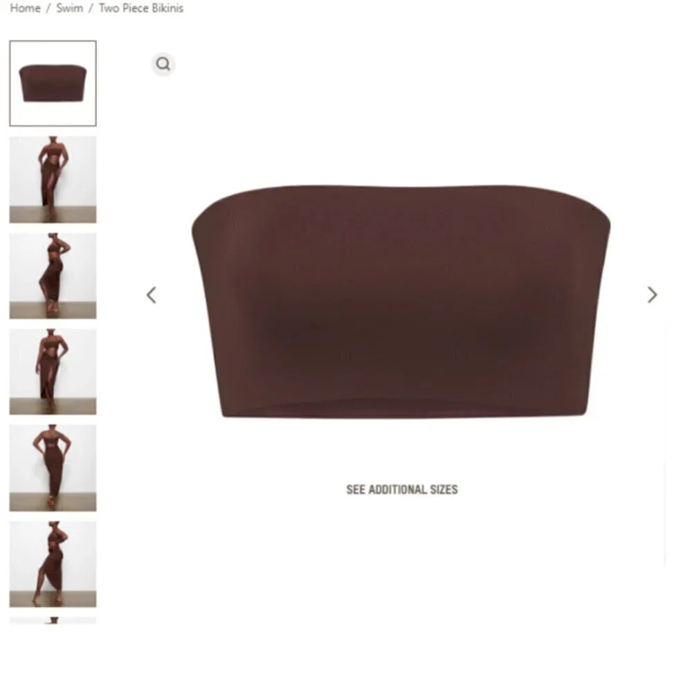 SKIMS SIGNATURE SWIM BANDEAU BIKINI TOP SIZE 3X COCOA BROWN